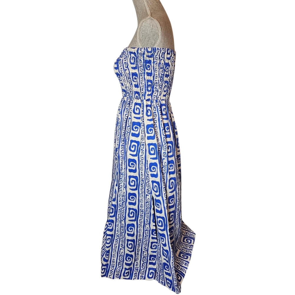 Faithfull The Brand Linen Maxi Dress Size 4 Boho Strapless Resort Vacation Greek - Picture 8 of 15